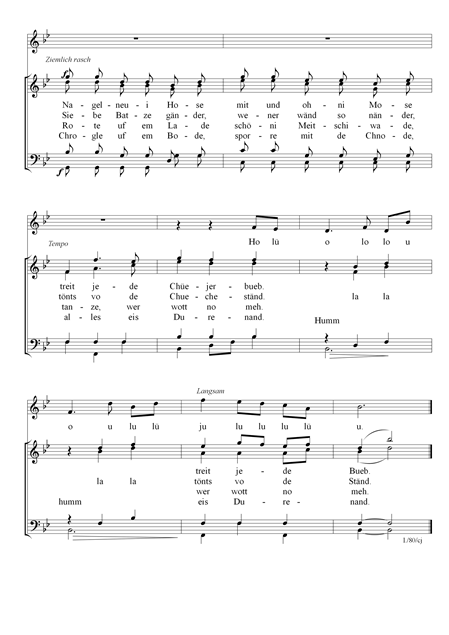 Notenblatt mit Musiknotation und Text für ein Lied.